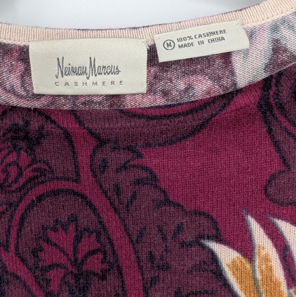 Neiman Marcus Cashmere Sweater Floral SOFT - Picture 4 of 4